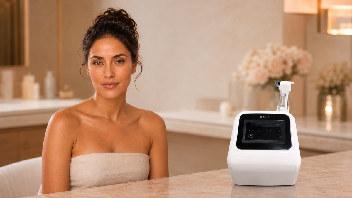 Karis facial system in a luxury spa setting